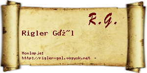 Rigler Gál névjegykártya